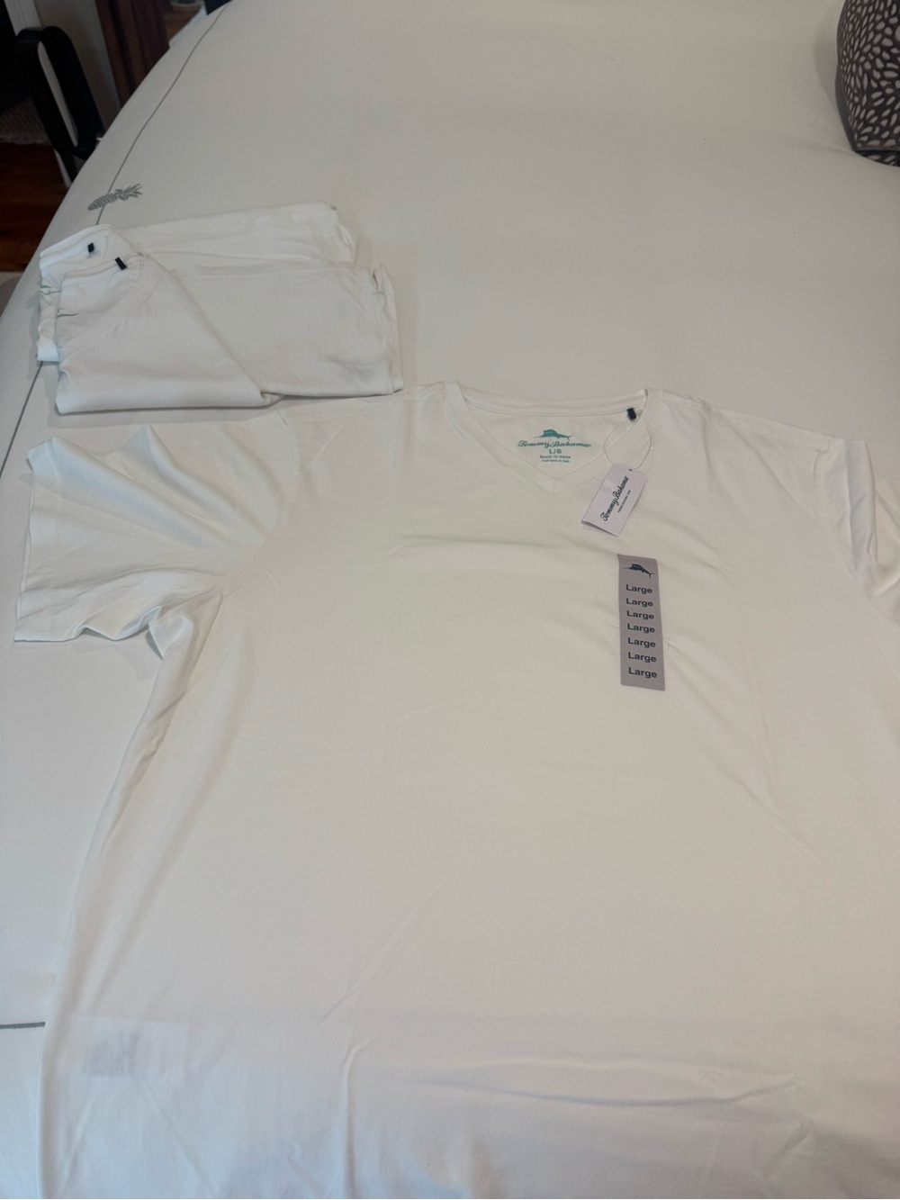 3 Tommy Bahama White V-Neck Tees